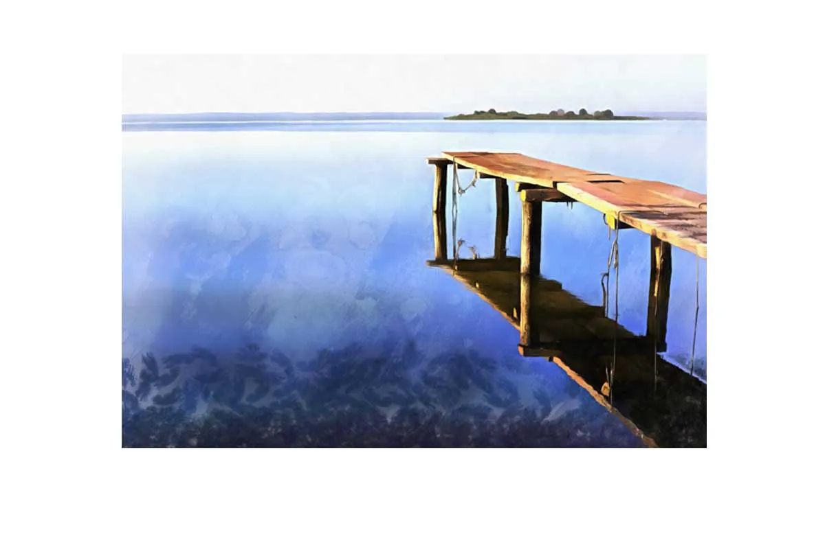 Jetty on Lake | Canvas Wall Art Print