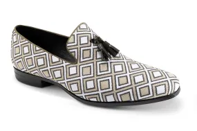 Khaki Windowpane Tassel Loafer