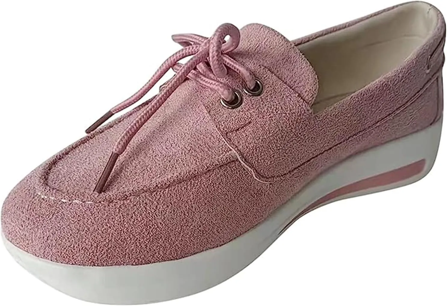 Ladmiple Shoes For Women Sneakers Slip Ons PU Leather Shoes Low Top Lace Up Casual Fashion Walking Platform Flats Loafer