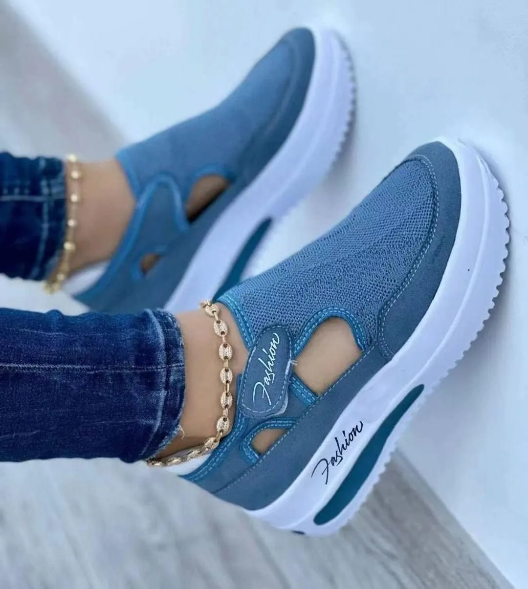 Ladmiple Sneakers For Women Slip On Wide Width Walking Shoes Platform Loafers Casual Dressy Summer Lace Up Flats Shoes