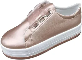Ladmiple Womens Shoes Dressy Casual Loafers Memory Foam Slip On Leather Sneakers Comfort Fashion Lace Up Walking Shoes