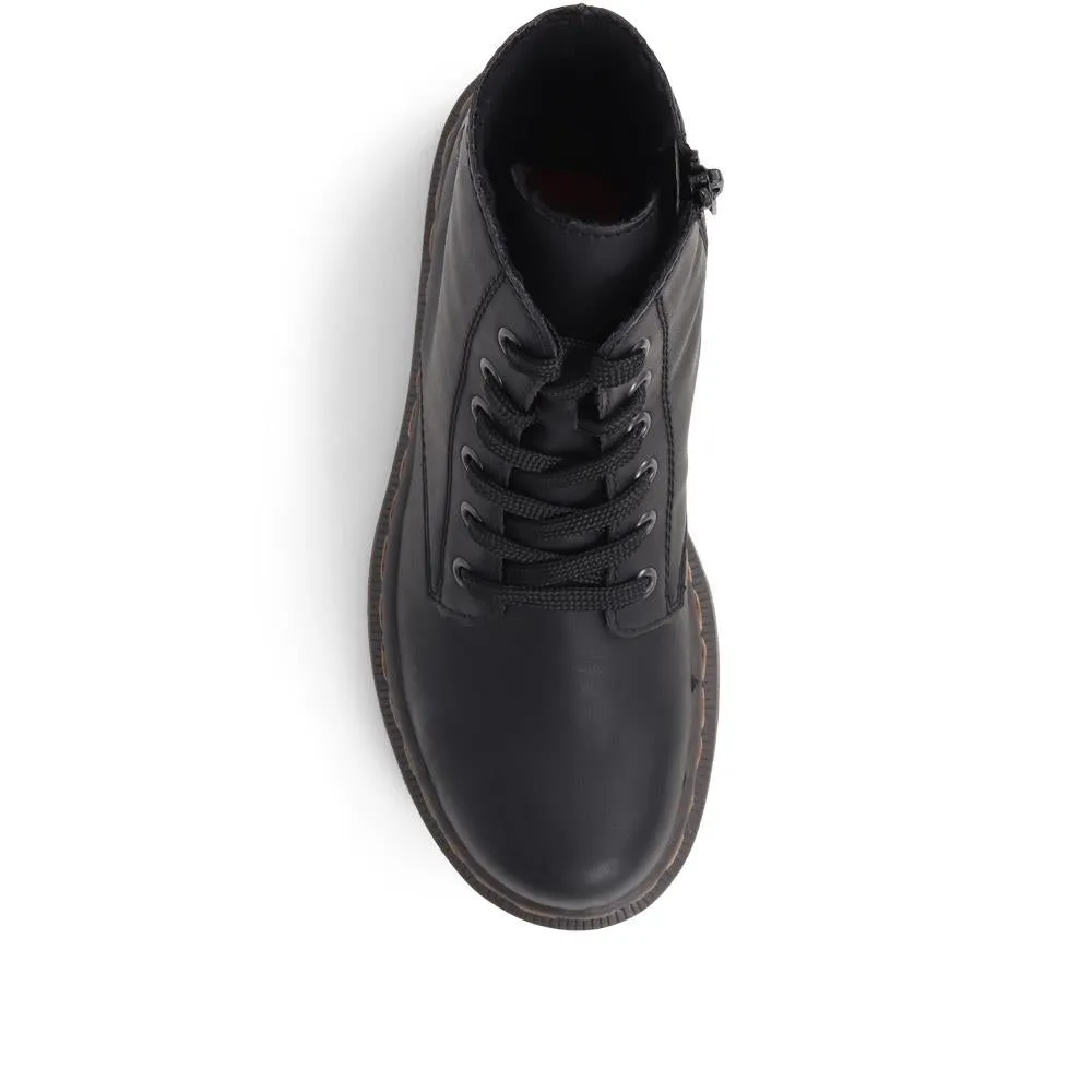 Leather Lace-Up Boots - RKR32519 / null
