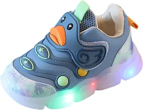 Leather Light Up 𝗖artoon Sneaker for Toddler Baby Boys Led First Walking Sport Shoes Outdoor Breathable Non Slip Shoes
