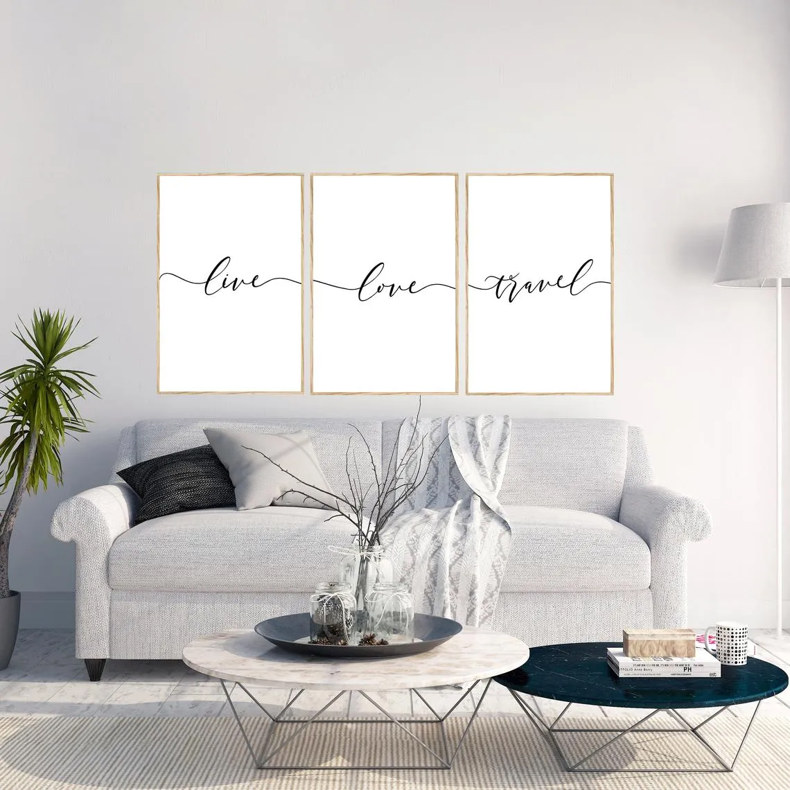 Live Love Travel Minimalist Art Canvas