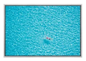 Lone Swimmer Crystal Water | Canvas Art Wall Print