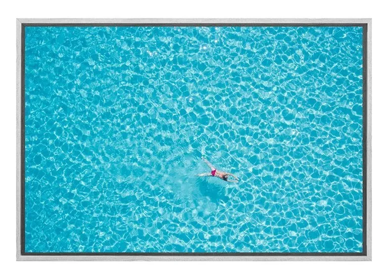 Lone Swimmer Crystal Water | Canvas Art Wall Print