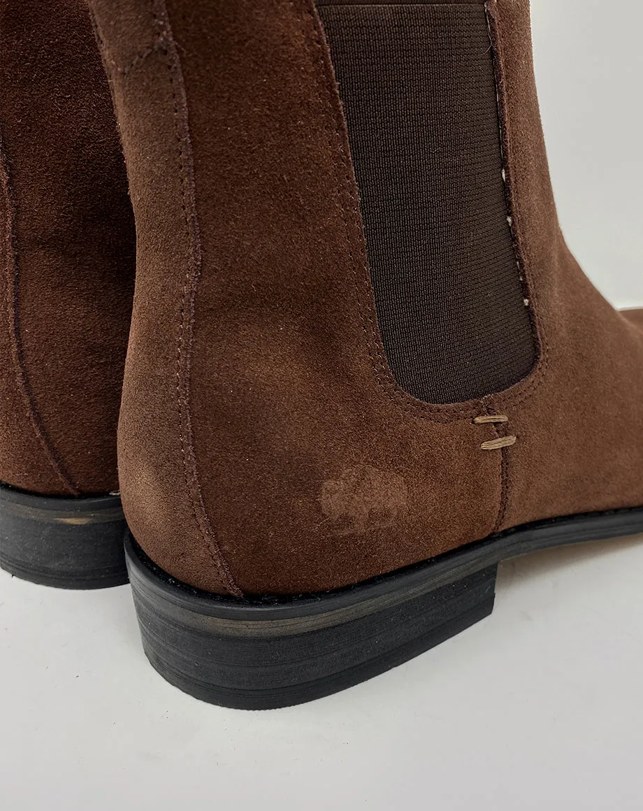 LUCIFER MEN’S SUEDE CHELSEA BOOTS | DARK BROWN