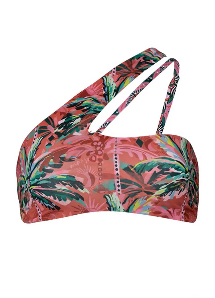 Maaji Flame Palms Maca One Shoulder Bikini Top