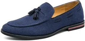 Men's Loafers Round Toe Suede Vamp with Tassel Loafer Shoes Lightweight Comfortable Slip Resistant Walking Slip-on