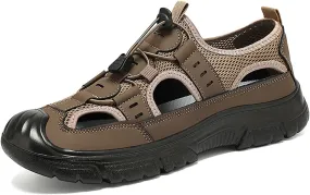 Men's Sport Hiking Sandals Outdoor Hiking Closed Toe Outdoor Athletic Walking Sandal for Lightweight Summer Beach Water Shoes