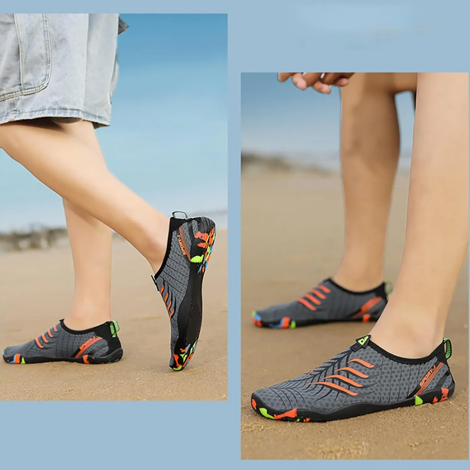 Mens Water Shoes Wide Feet Barefoot Aqua Socks Quick Dry Water Hiking Shoes for Pool Hiking Training Outdoor Water Sports