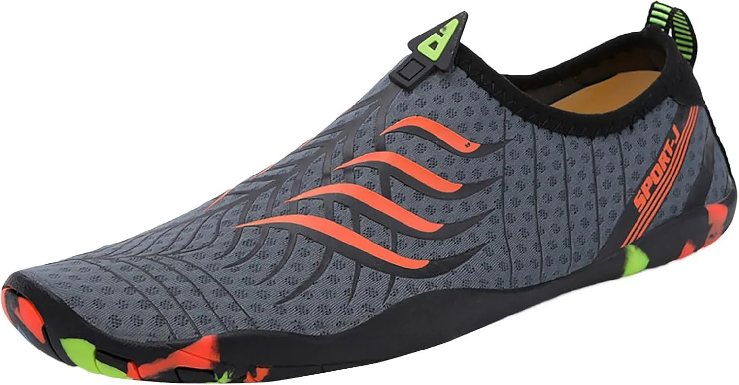 Mens Water Shoes Wide Feet Barefoot Aqua Socks Quick Dry Water Hiking Shoes for Pool Hiking Training Outdoor Water Sports