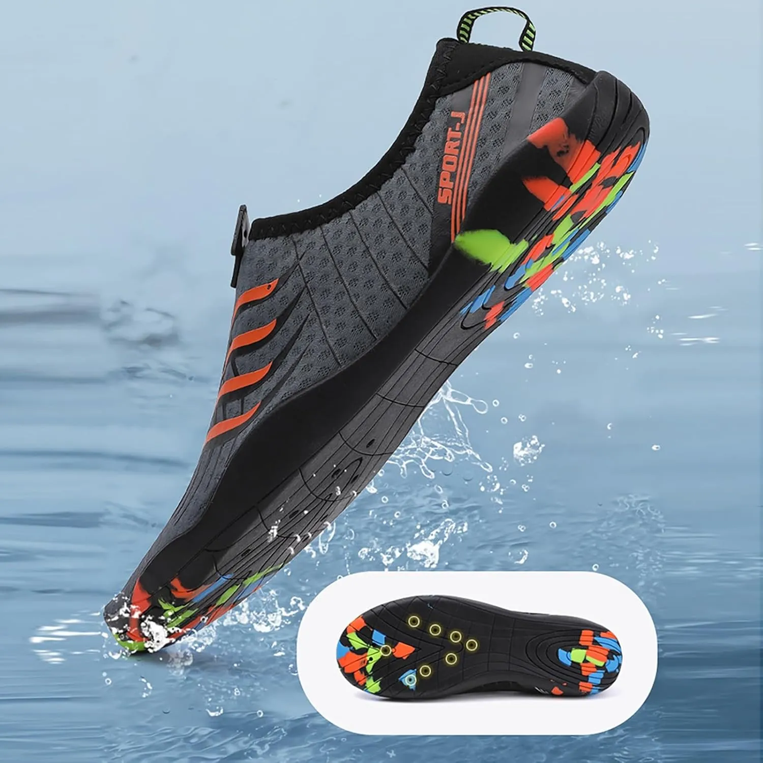 Mens Water Shoes Wide Feet Barefoot Aqua Socks Quick Dry Water Hiking Shoes for Pool Hiking Training Outdoor Water Sports