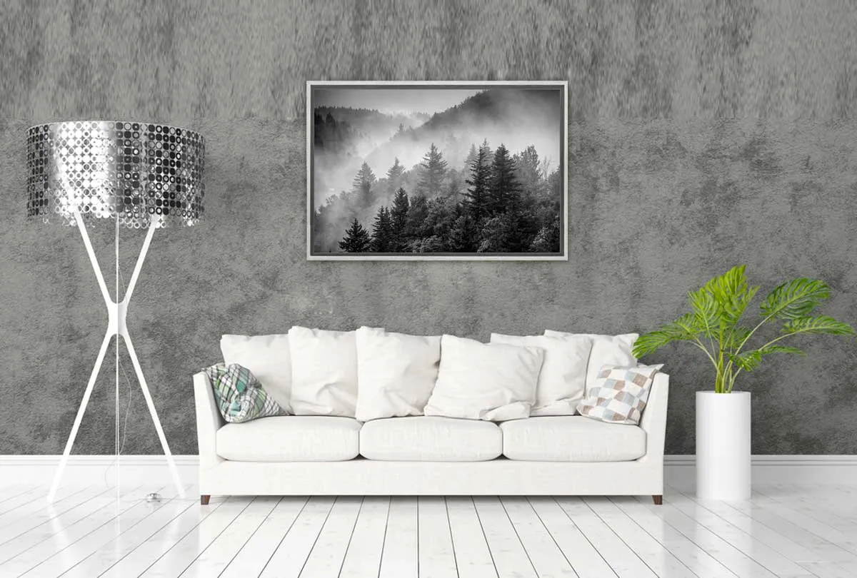 Misty Pine Forest | Canvas Wall Art Print