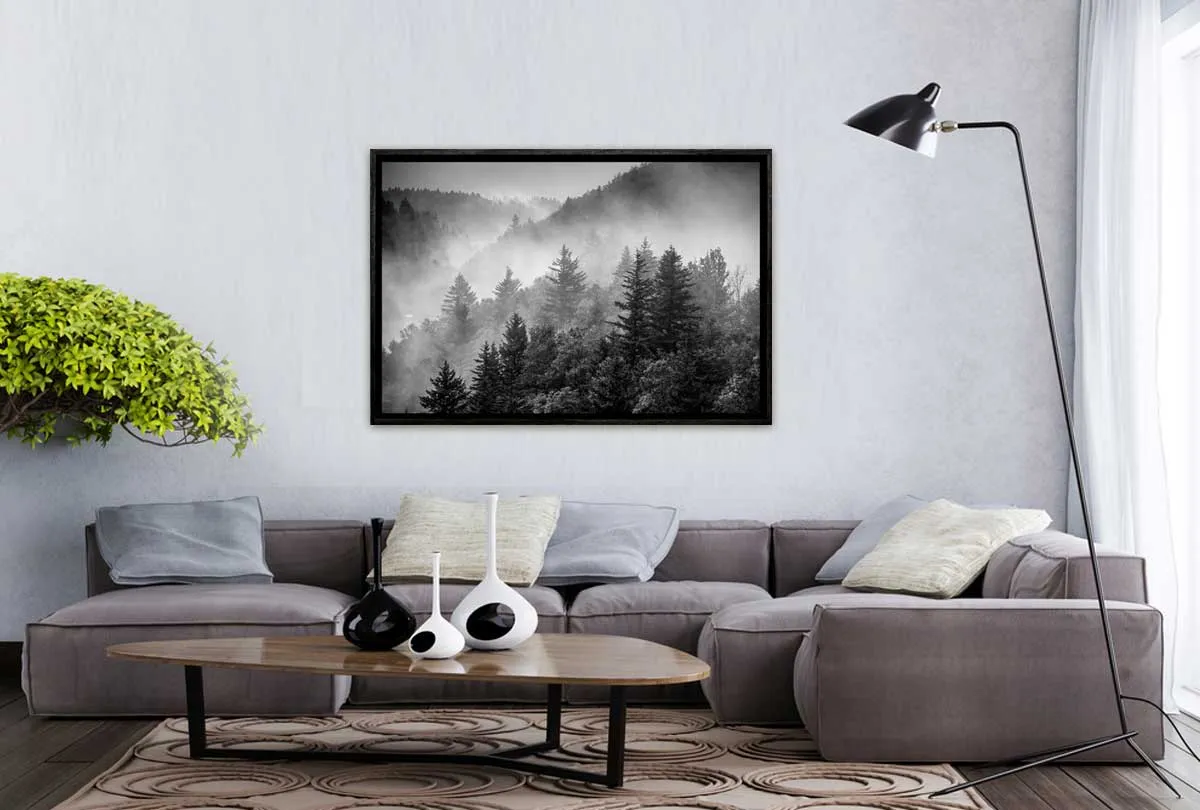 Misty Pine Forest | Canvas Wall Art Print