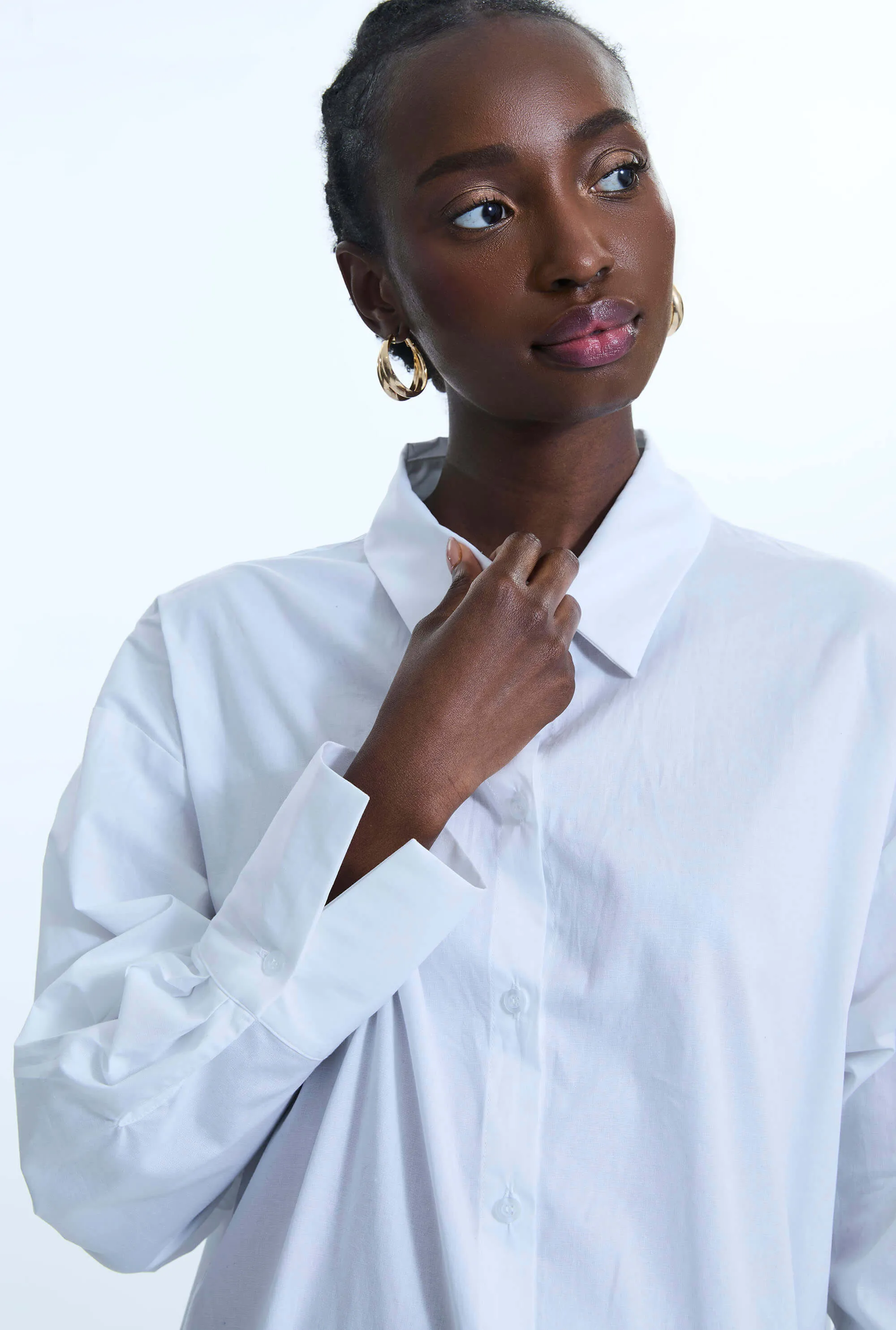Oversized Plain Shirt White