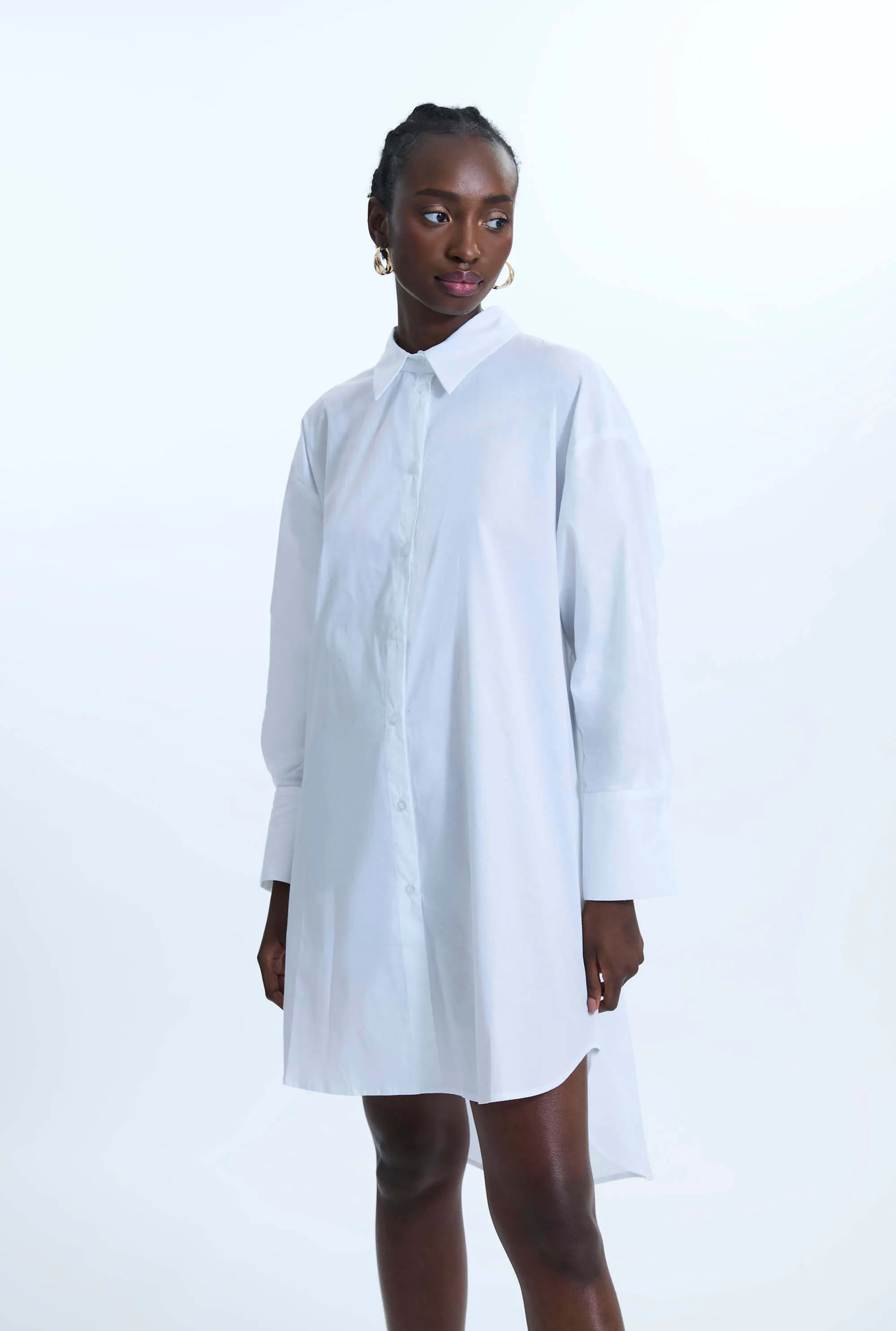 Oversized Plain Shirt White