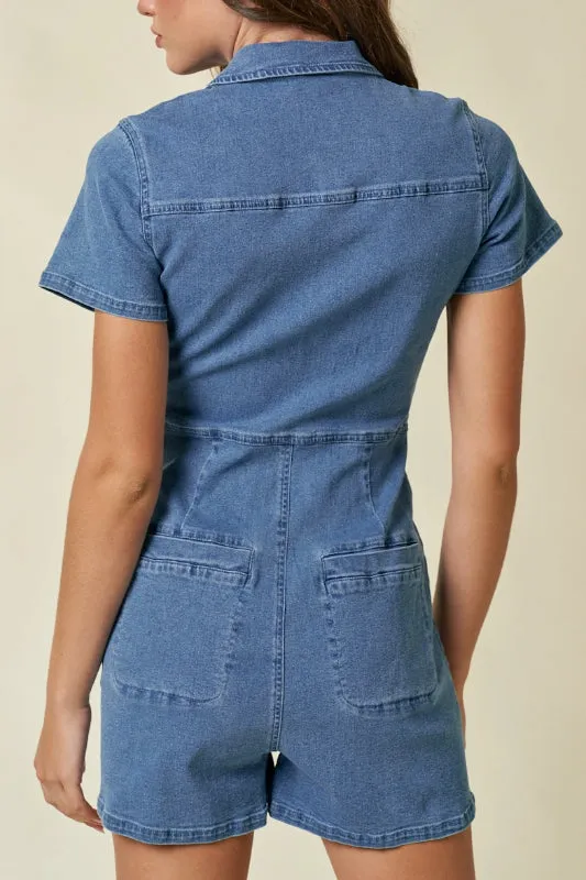 penny romper - denim