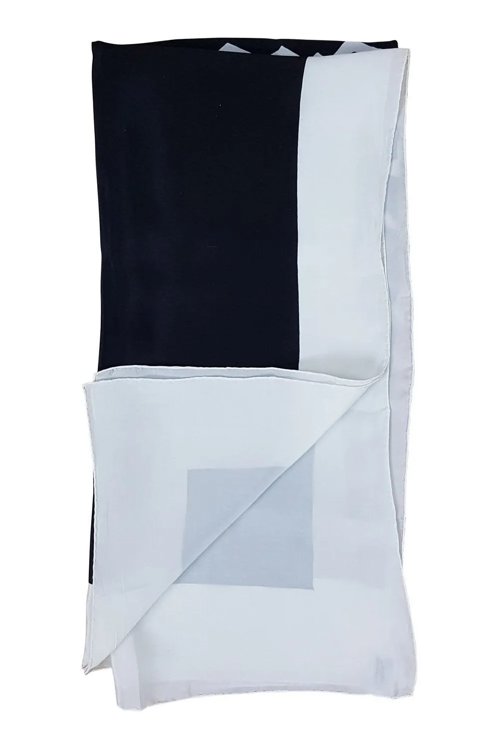 PIERRE CARDIN Geometric Black White and Pink Scarf 94cm