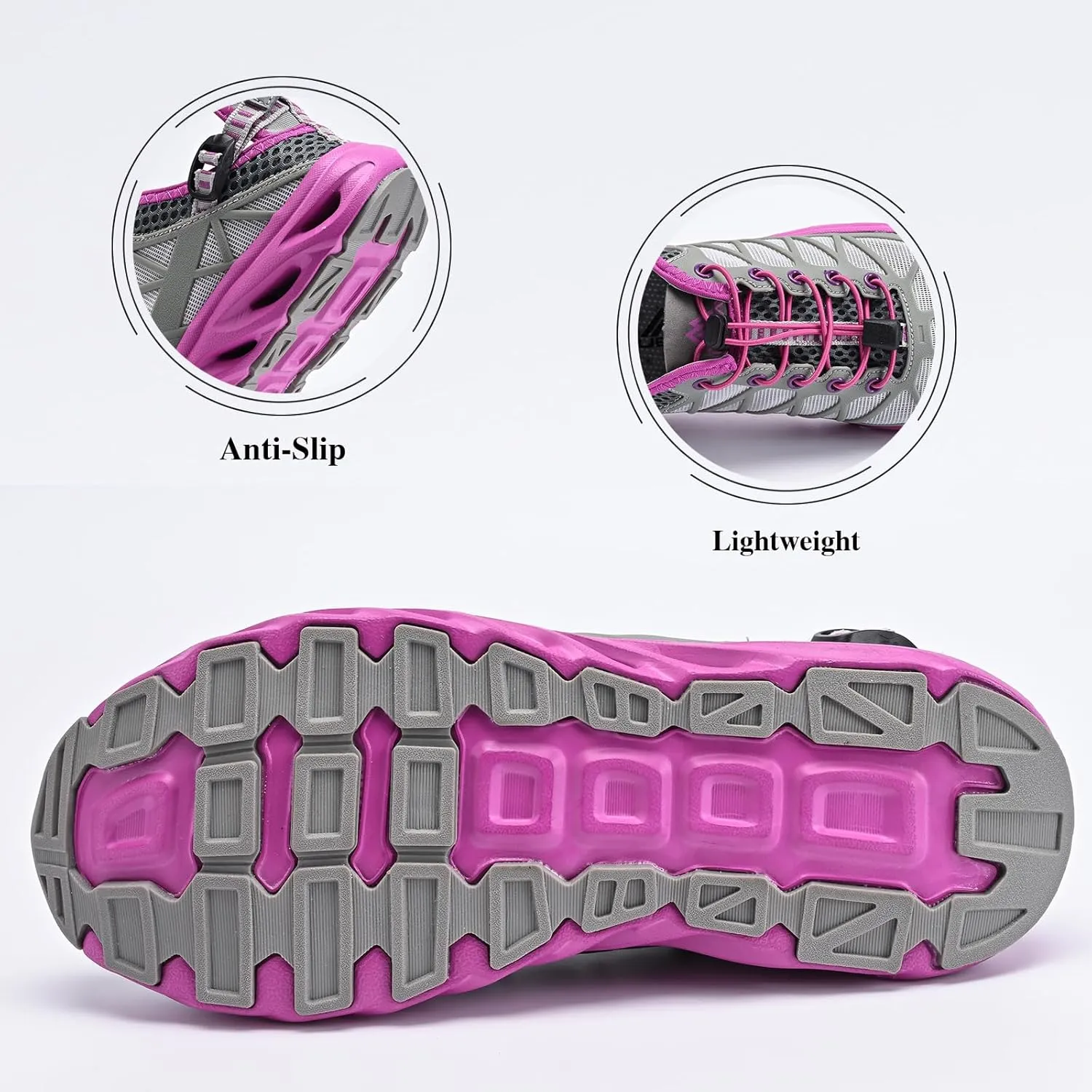 Queday Men's Women's Amphibious Water Shoes Closed Toe Hiking Sandals Summer Outdoor Water Sandal Non-Slip River Shoes Quick Drying Aqua Shoes
