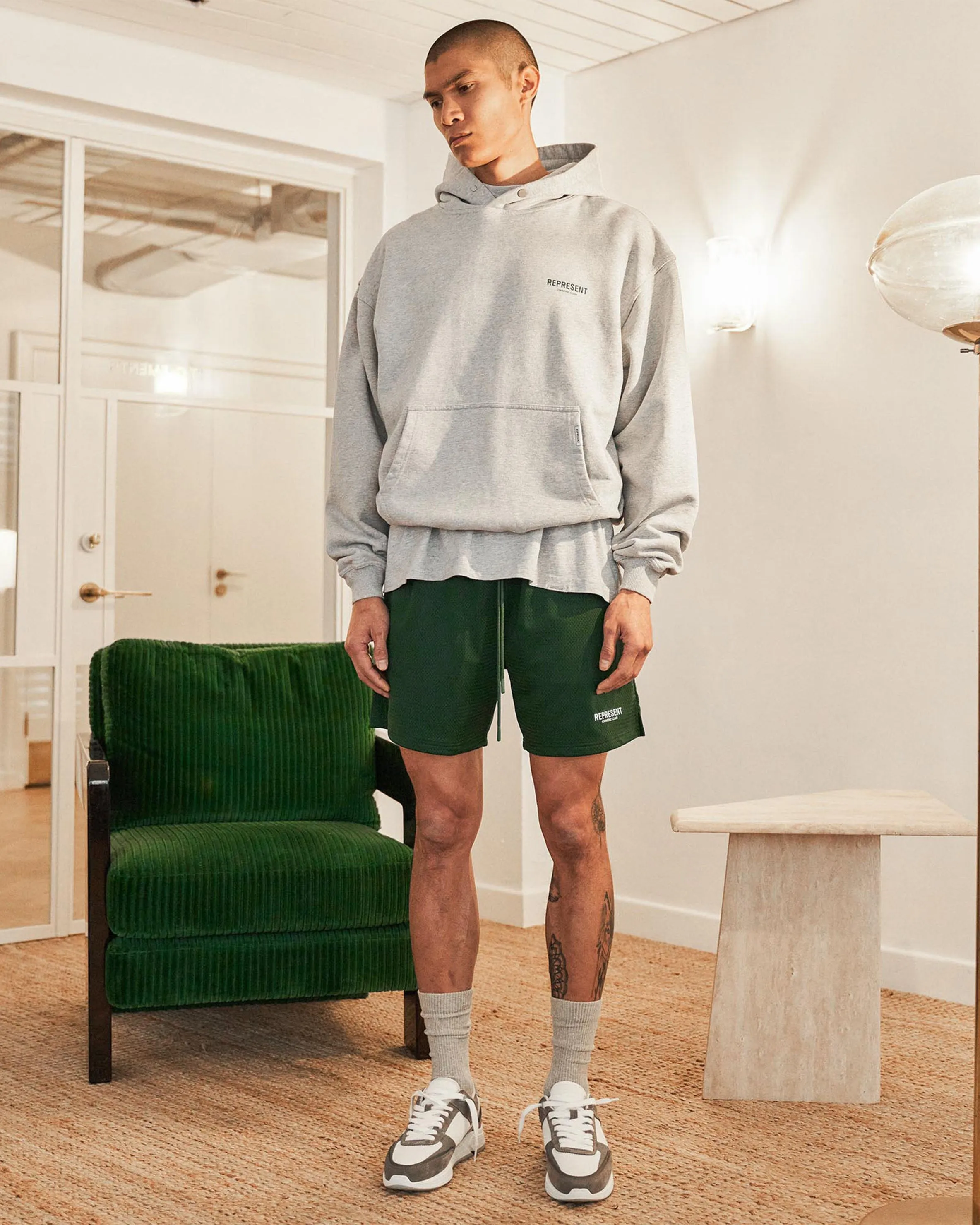 Mens Racing Green Owners Club Mesh Shorts - Lightweight, Breathable Sportswear for Active Lifestyle