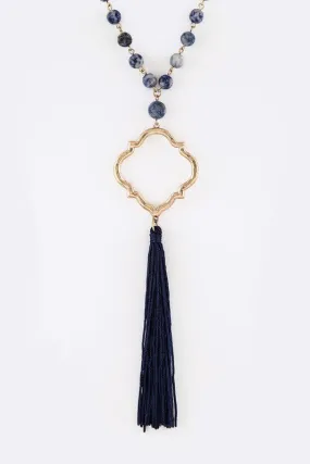 Silk Tassel Pendant Drop Necklace