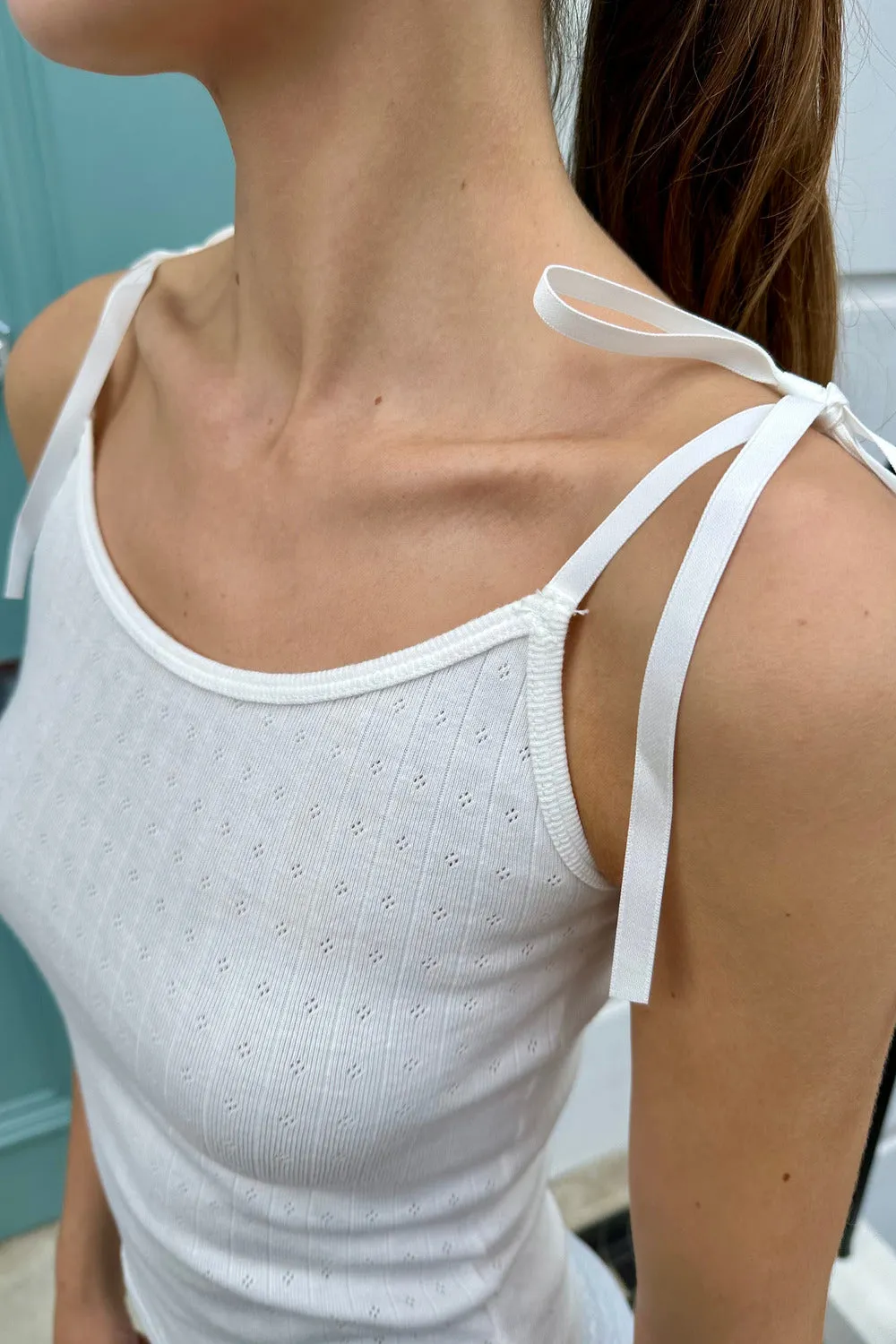 Skylar White Tie Tank
