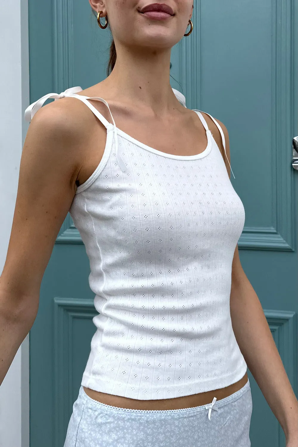 Skylar White Tie Tank