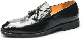 Tassel Loafer for Mens, Classic PU Leather Tassel Dress Shoes for Men