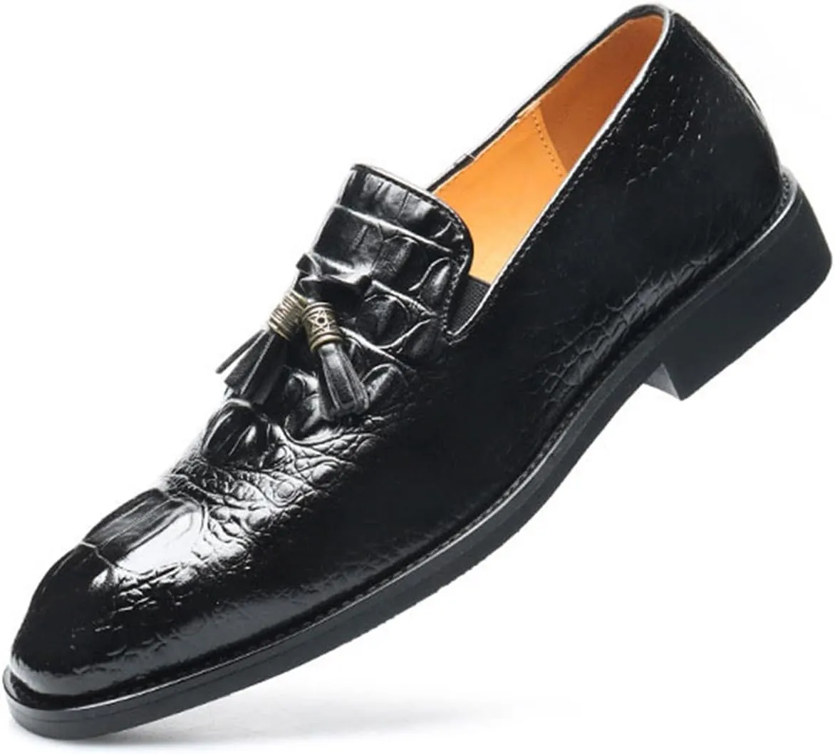 Tassel Loafer for Mens, Classic PU Leather Tassel Dress Shoes for Men