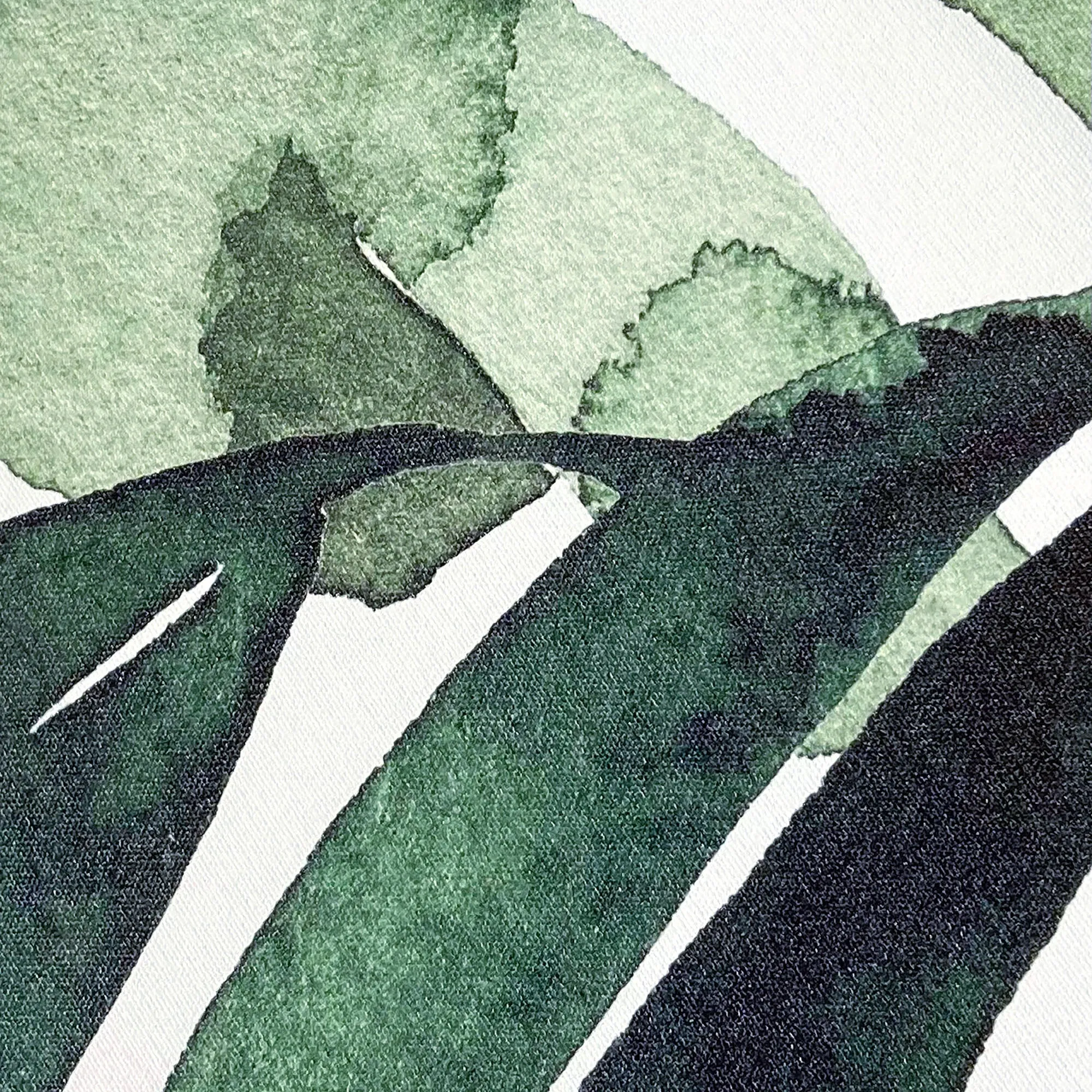Watercolor Tropical Leaves Canvas Set