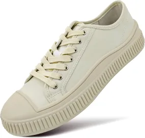 White Genuine Leather Tennis Shoes Womens Sneakers Fashion Casual Sneakers for Women Low Top Lace Up Walking Shoes
