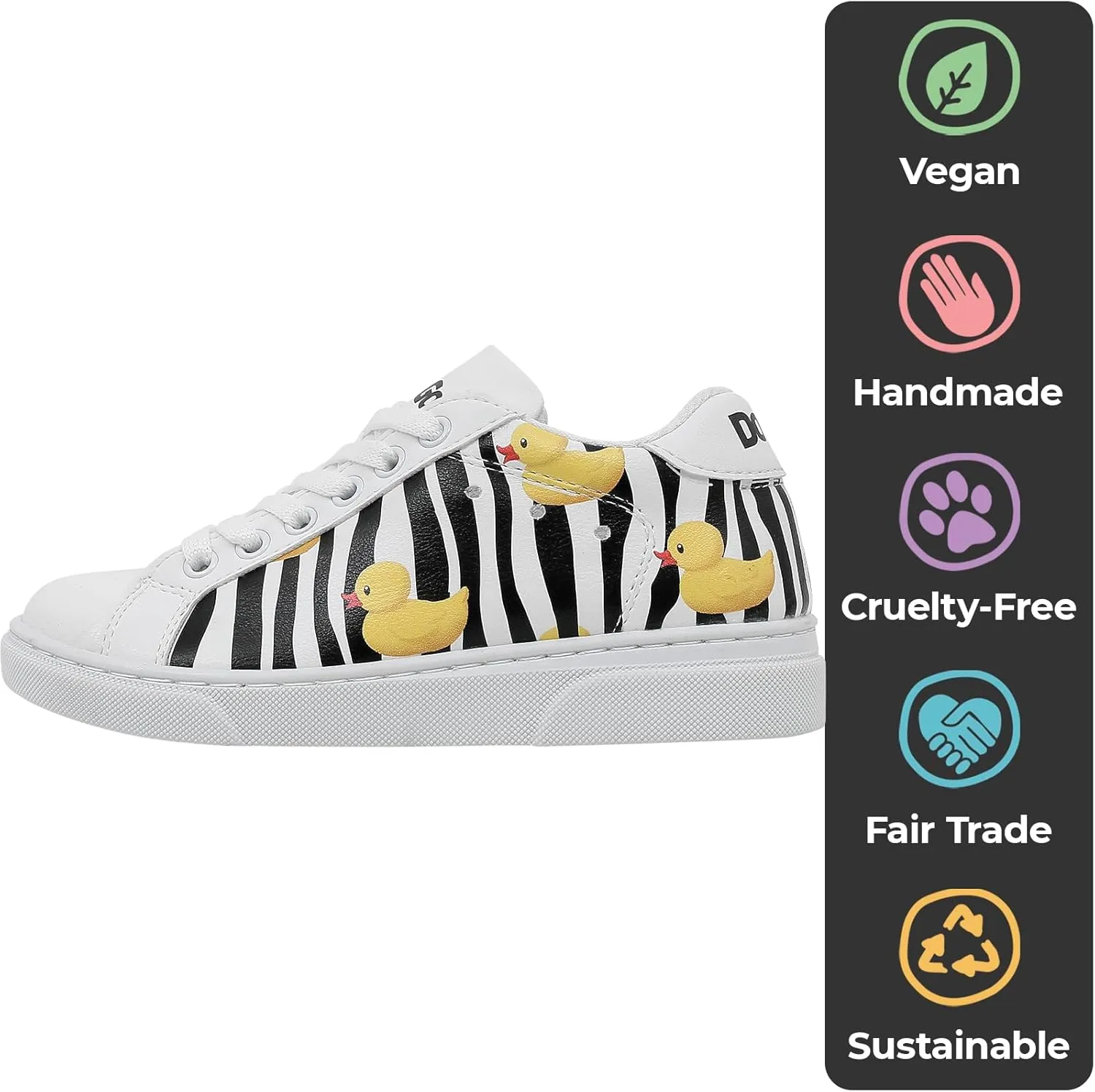 White Sneakers for Kids - Vegan Leather and Unique Design Fashion Sneakers for Kids
