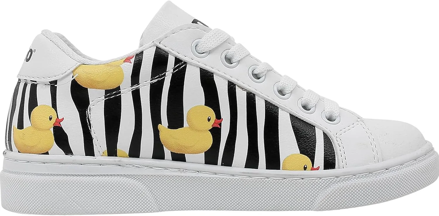 White Sneakers for Kids - Vegan Leather and Unique Design Fashion Sneakers for Kids