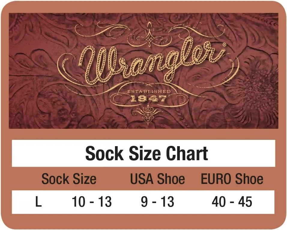 Wrangler Men's Riggs Non-Binding Smooth Toe Cushion Cotton Boot Socks (2 Pairs)